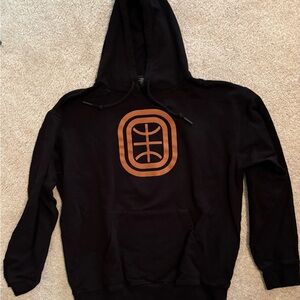 OVERTIME Black Hoodie with Brown Logo